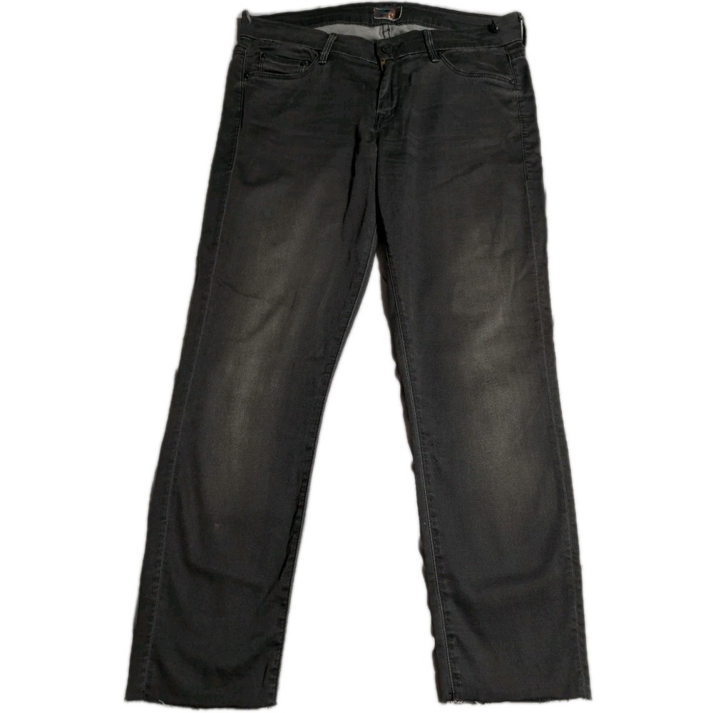 Mother The Looker Crop Jeans Womens 31 Gray Skinny Raw Hem‎ Distressed USA